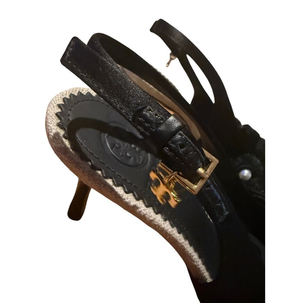 Tory Burch Penelope Black Slingback Heels Sz. 6.5 - Picture 4 of 8